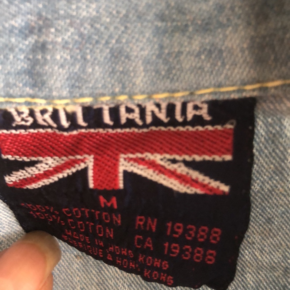 BRITTANIA 1970’s DENIM PEARL SNAP SHIRT M - Picture 5 of 6